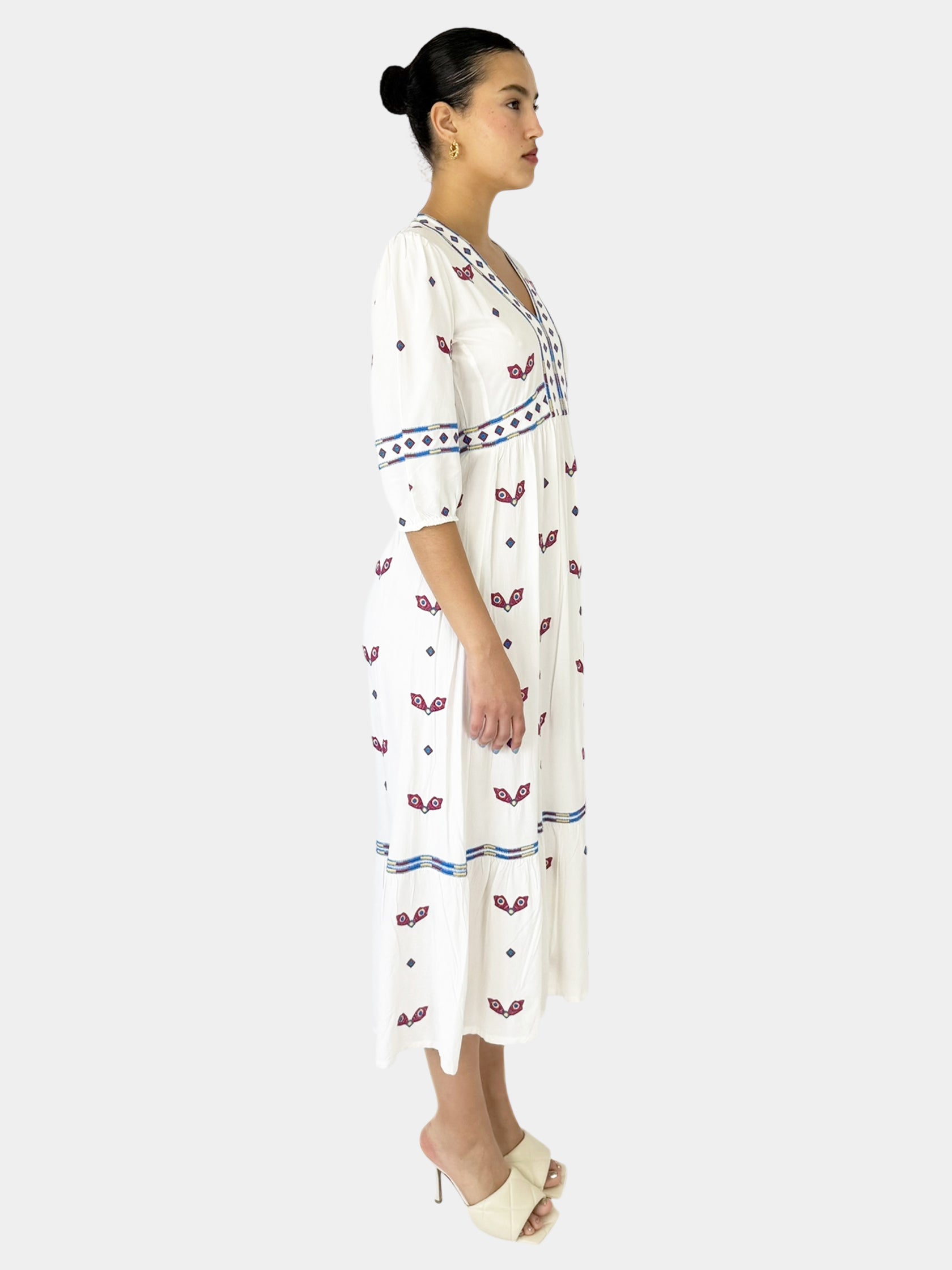 Embroidered Midi Dress