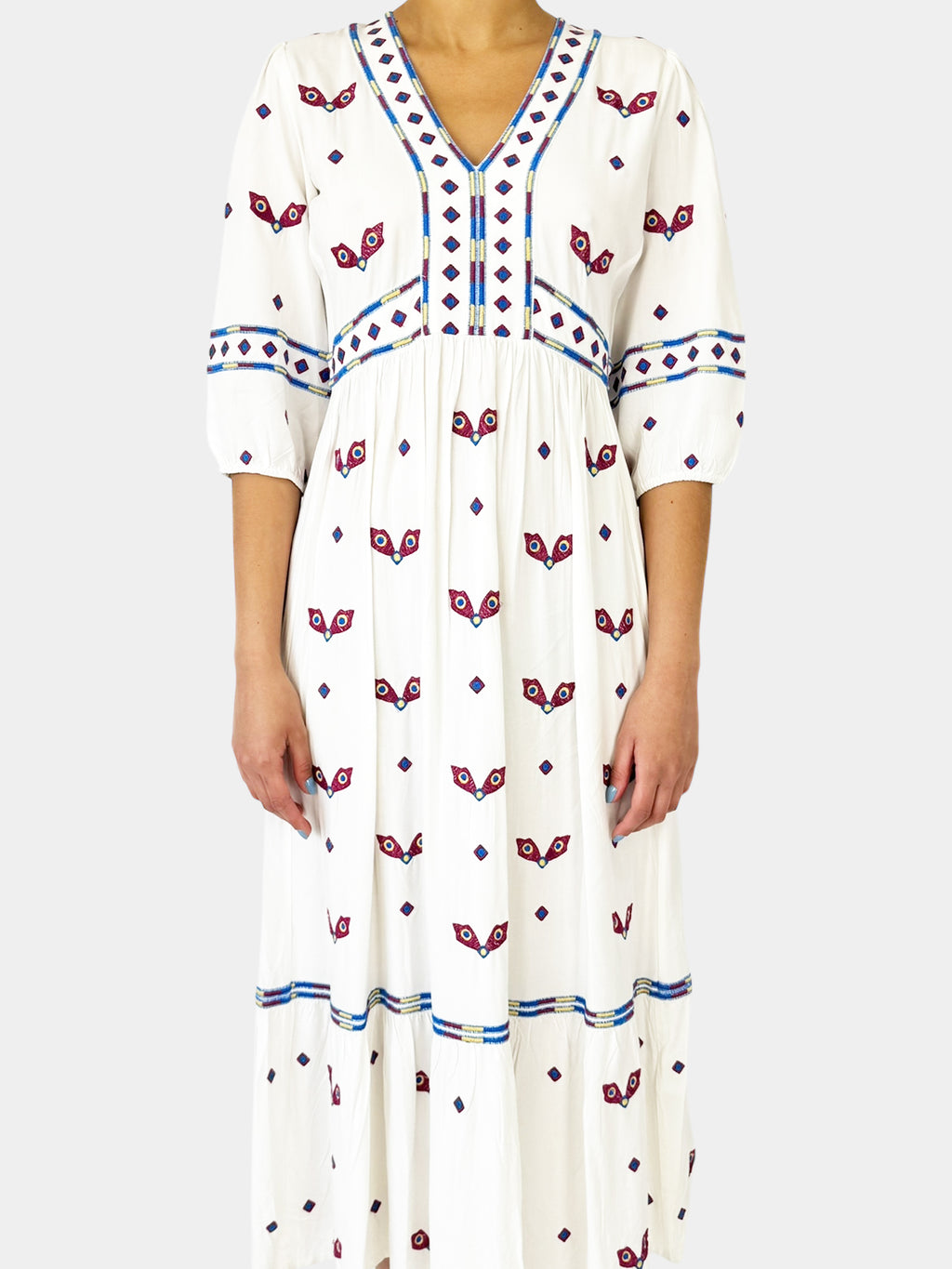 Embroidered Midi Dress