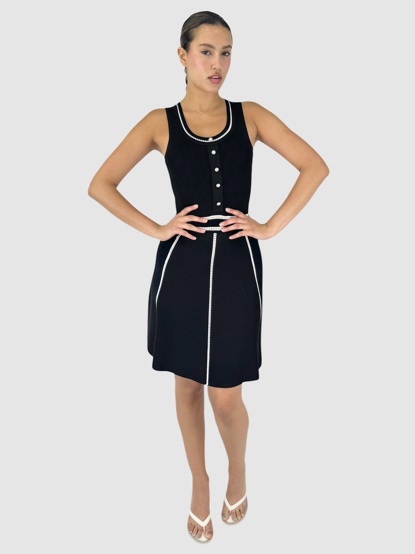 Contrast Knit Dress
