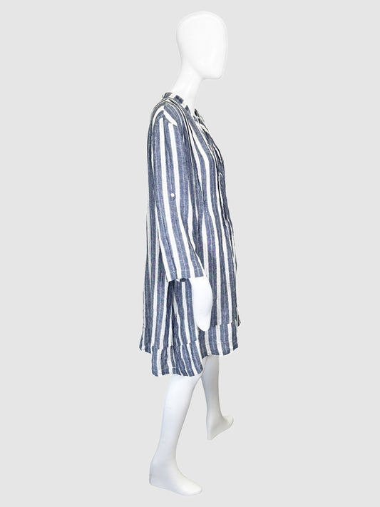 CP Shades Striped Linen Tunic Dress - Size L