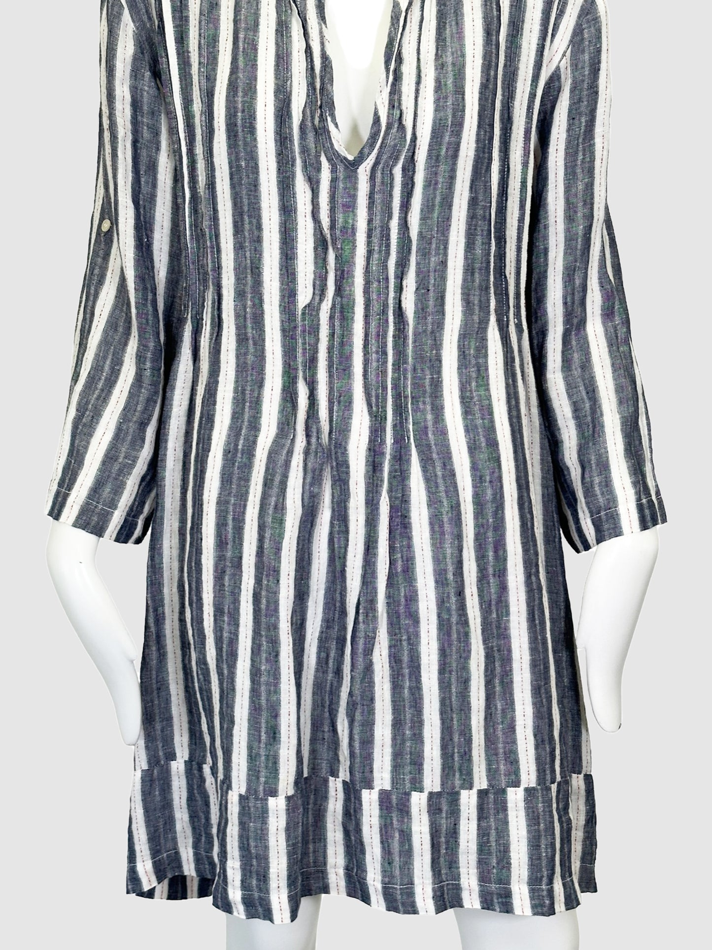 CP Shades Striped Linen Tunic Dress - Size L