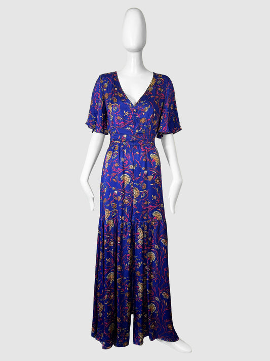 Floral Print Maxi Dress - Size 6