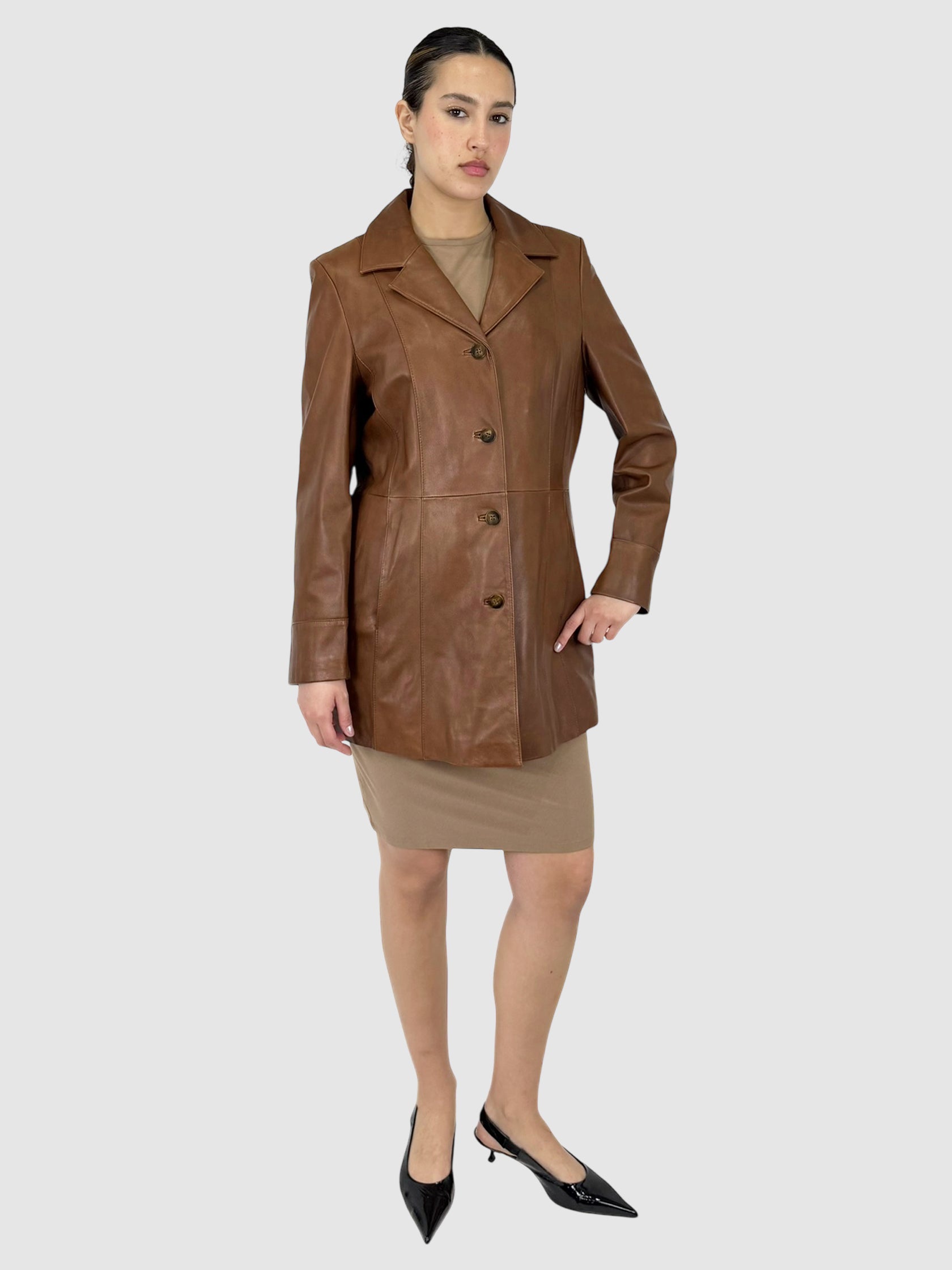 Button-Up Leather Jacket