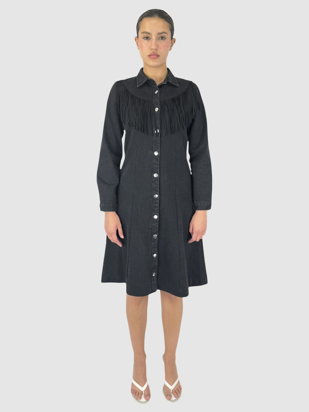 Fringe Denim Dress