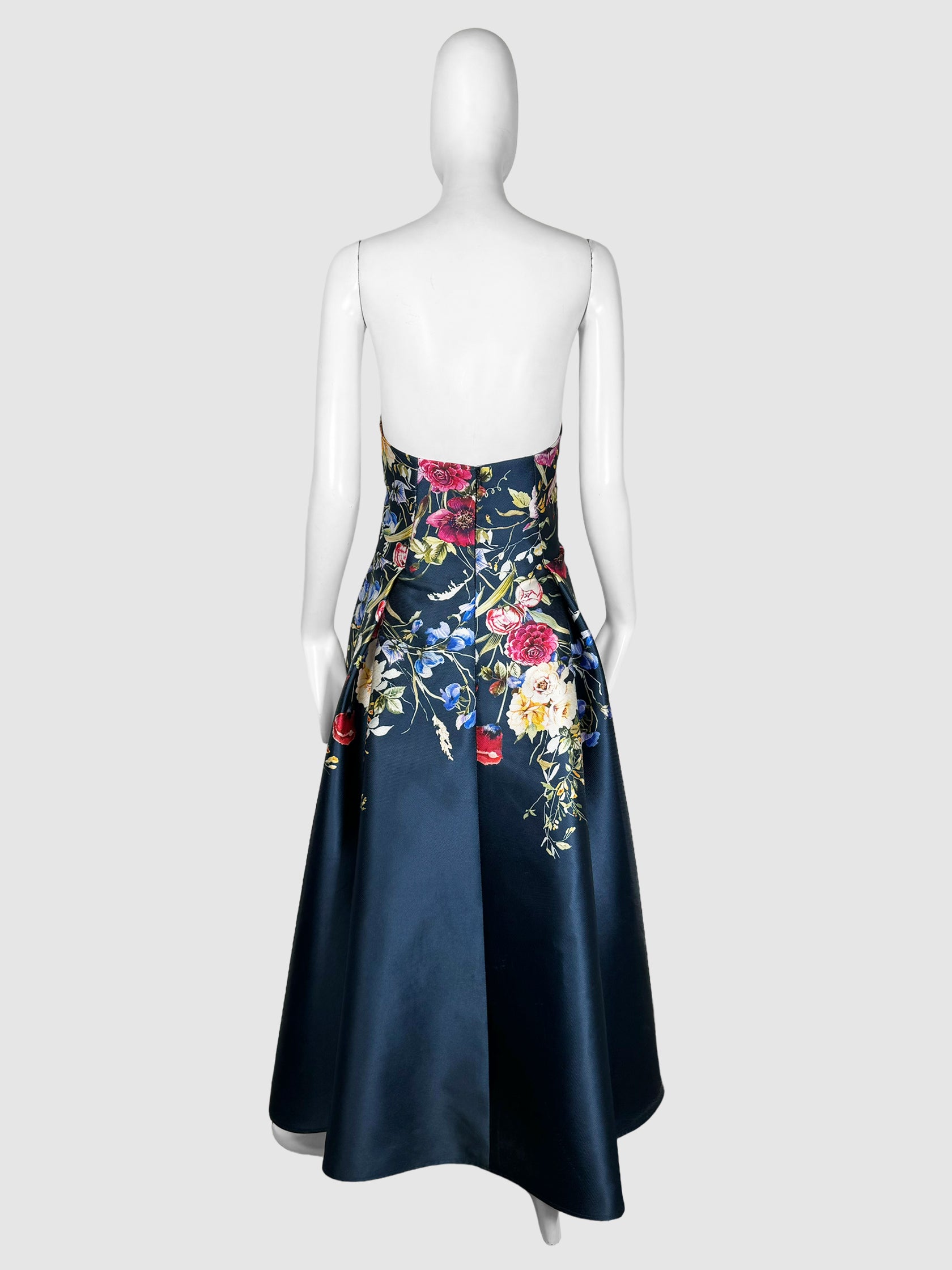 Strapless Floral Print Maxi Dress - Size L