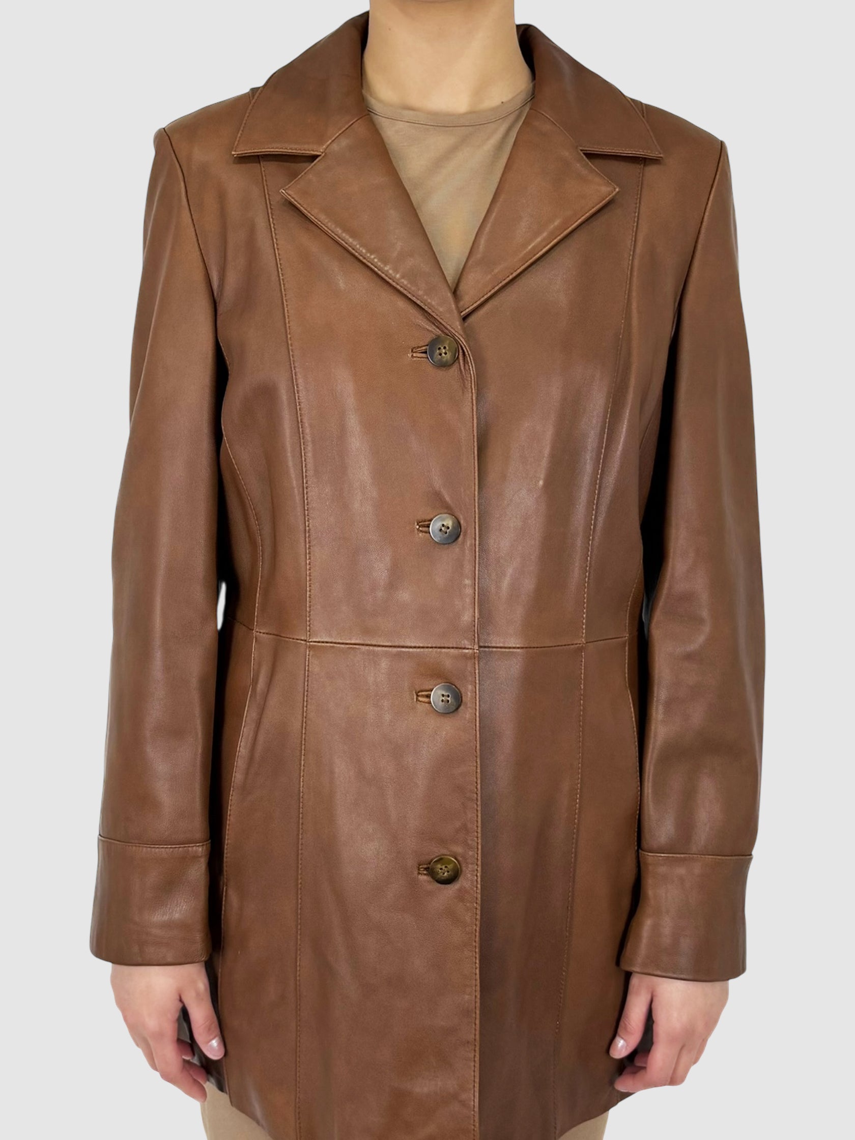 Button-Up Leather Jacket