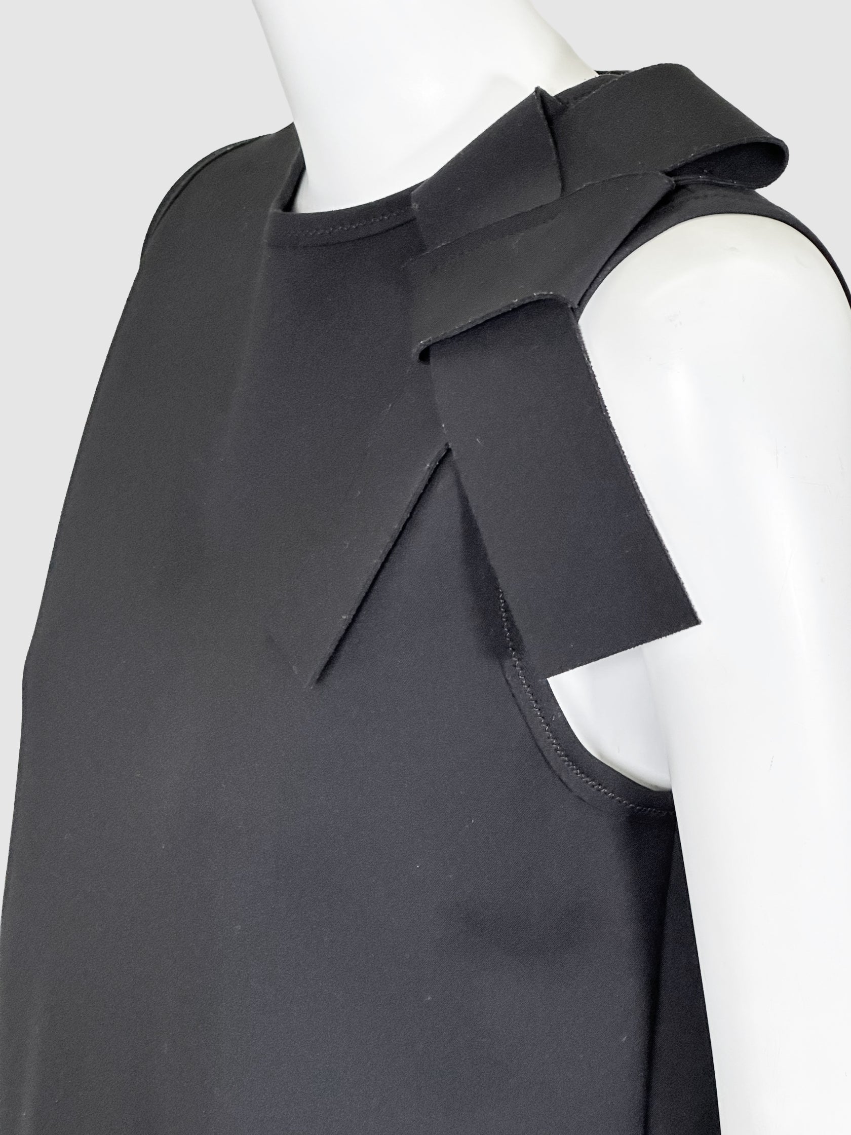 Marie Saint Pierre Neoprene Midi Dress with Bow- Size 2