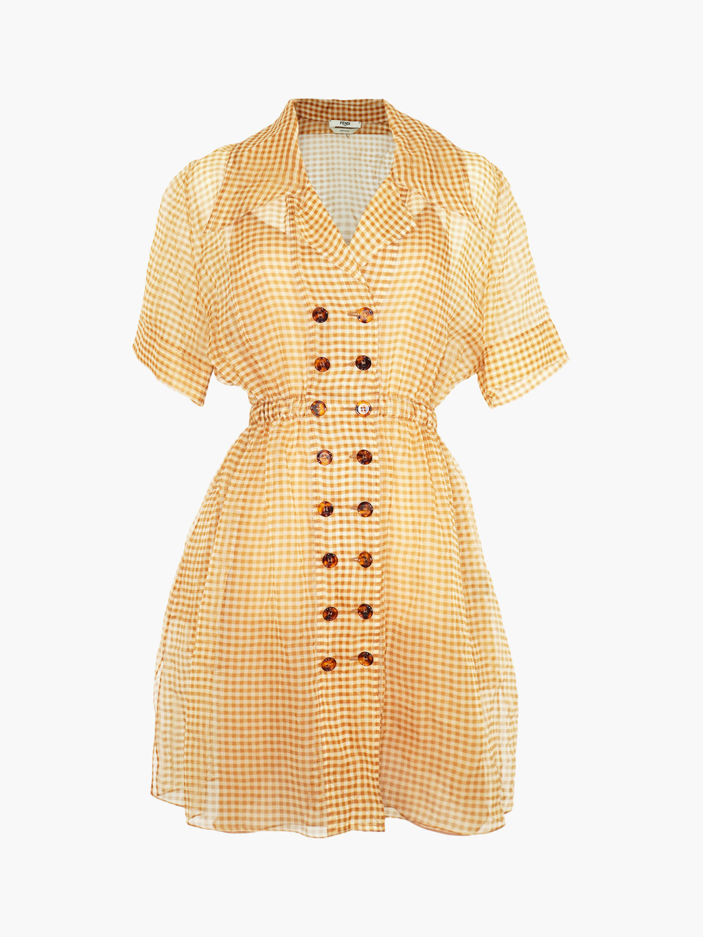 Gingham Double-Breasted Dress