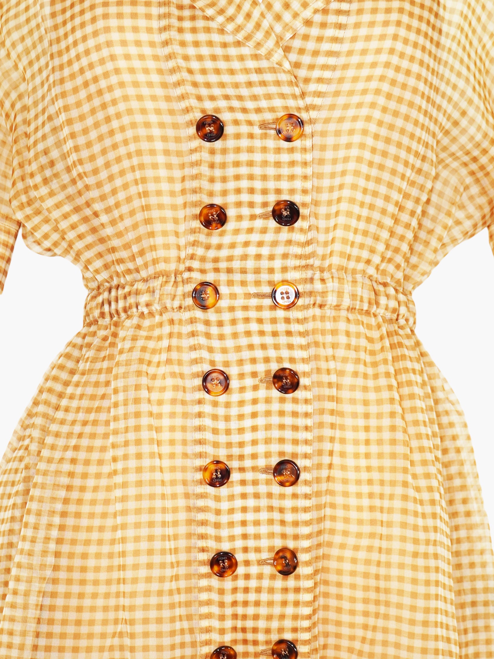 Gingham Double-Breasted Dress