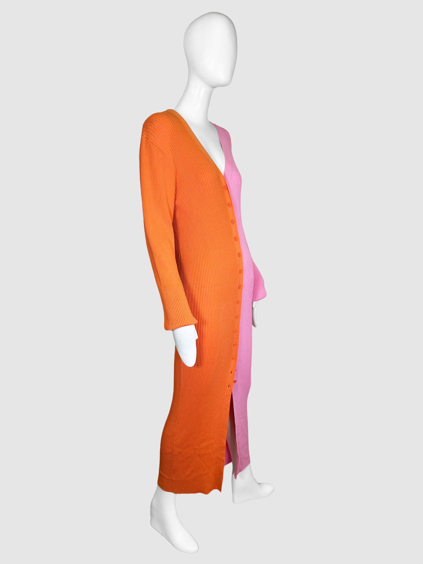 Shoko Colourblock Ribbed Midi Dress - Size XL