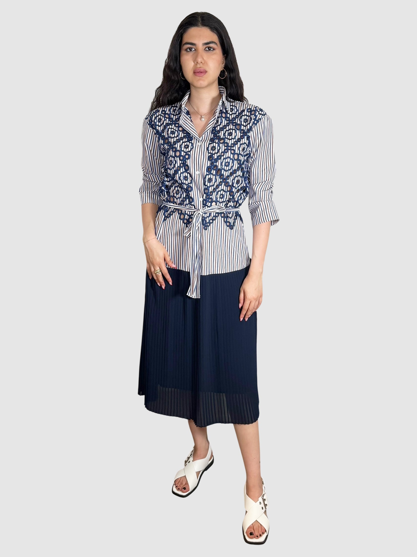 Striped Pleated Dress