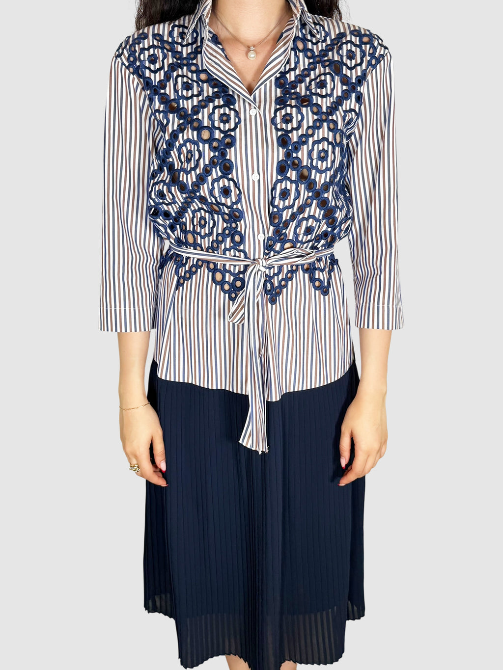 Striped Pleated Dress