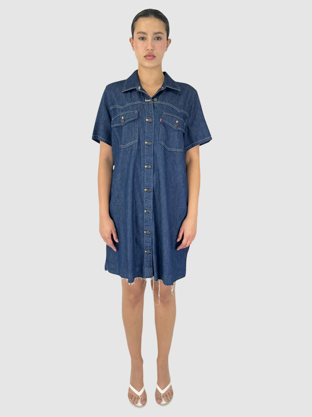 Denim Button-Up Dress