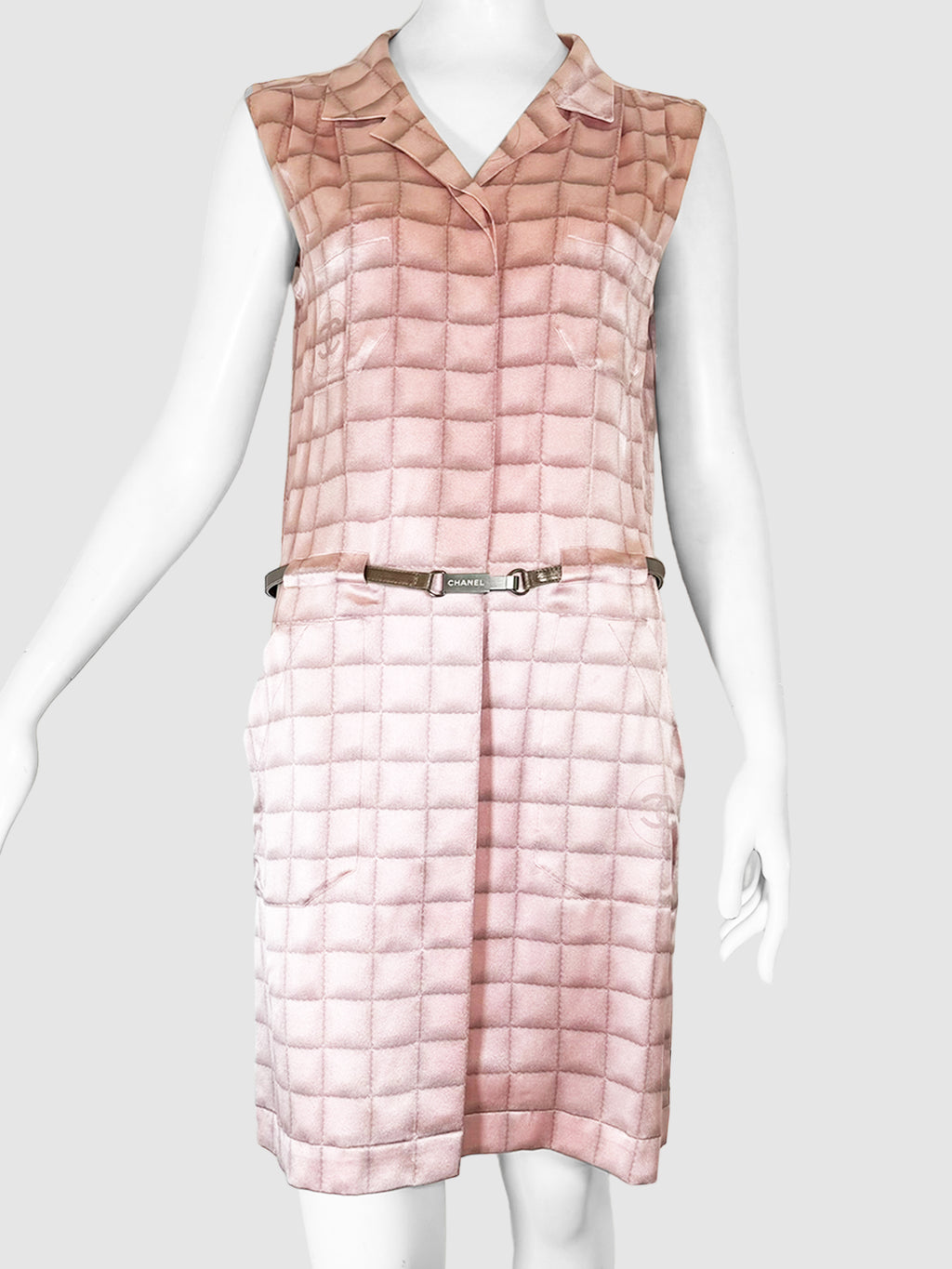 Plaid Silk Dress - Size 40