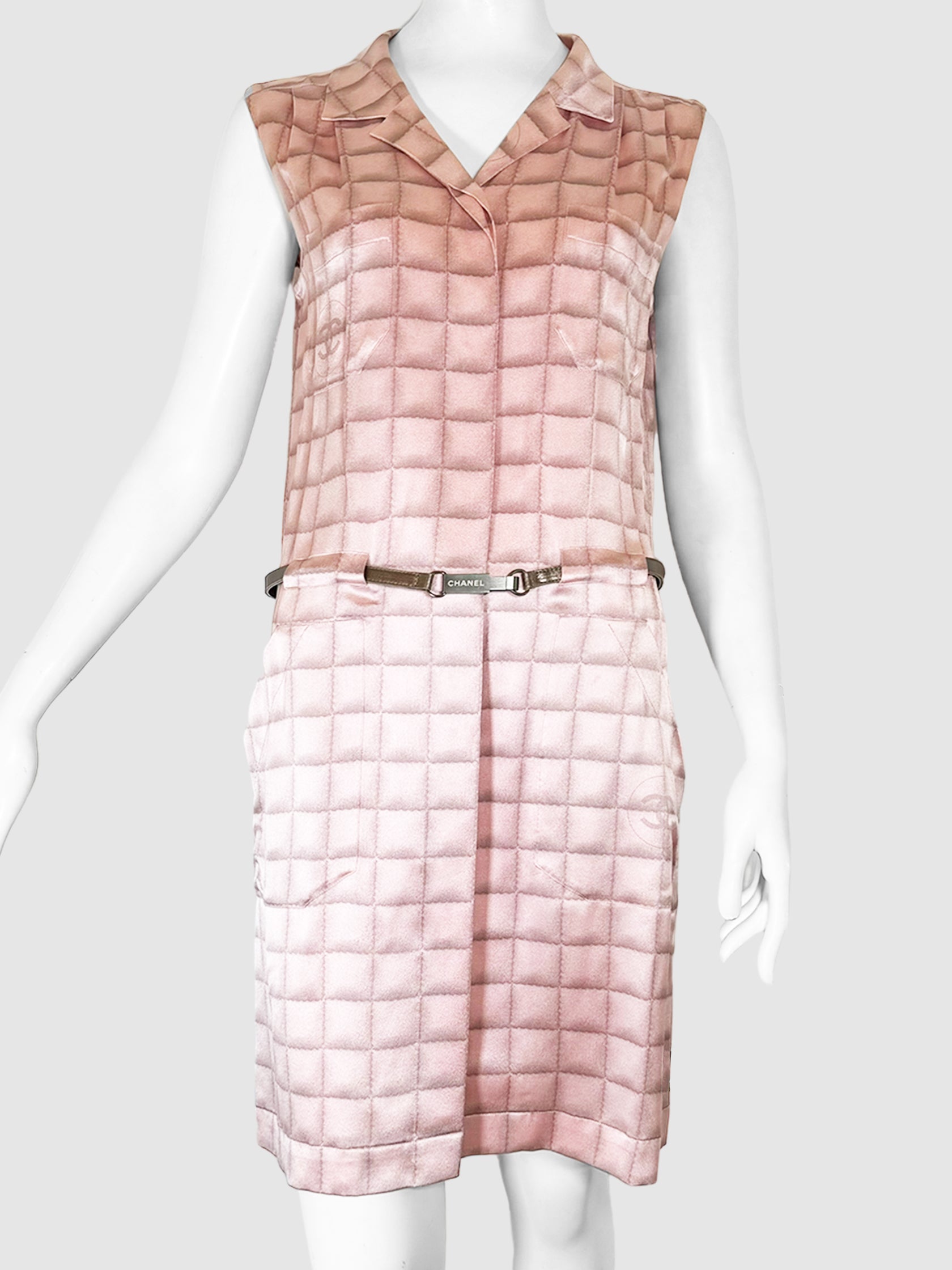 Plaid Silk Dress - Size 40