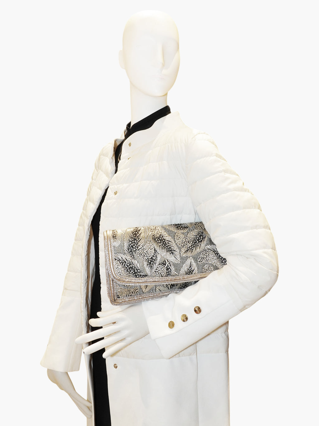 Leaf Brocade Clutch