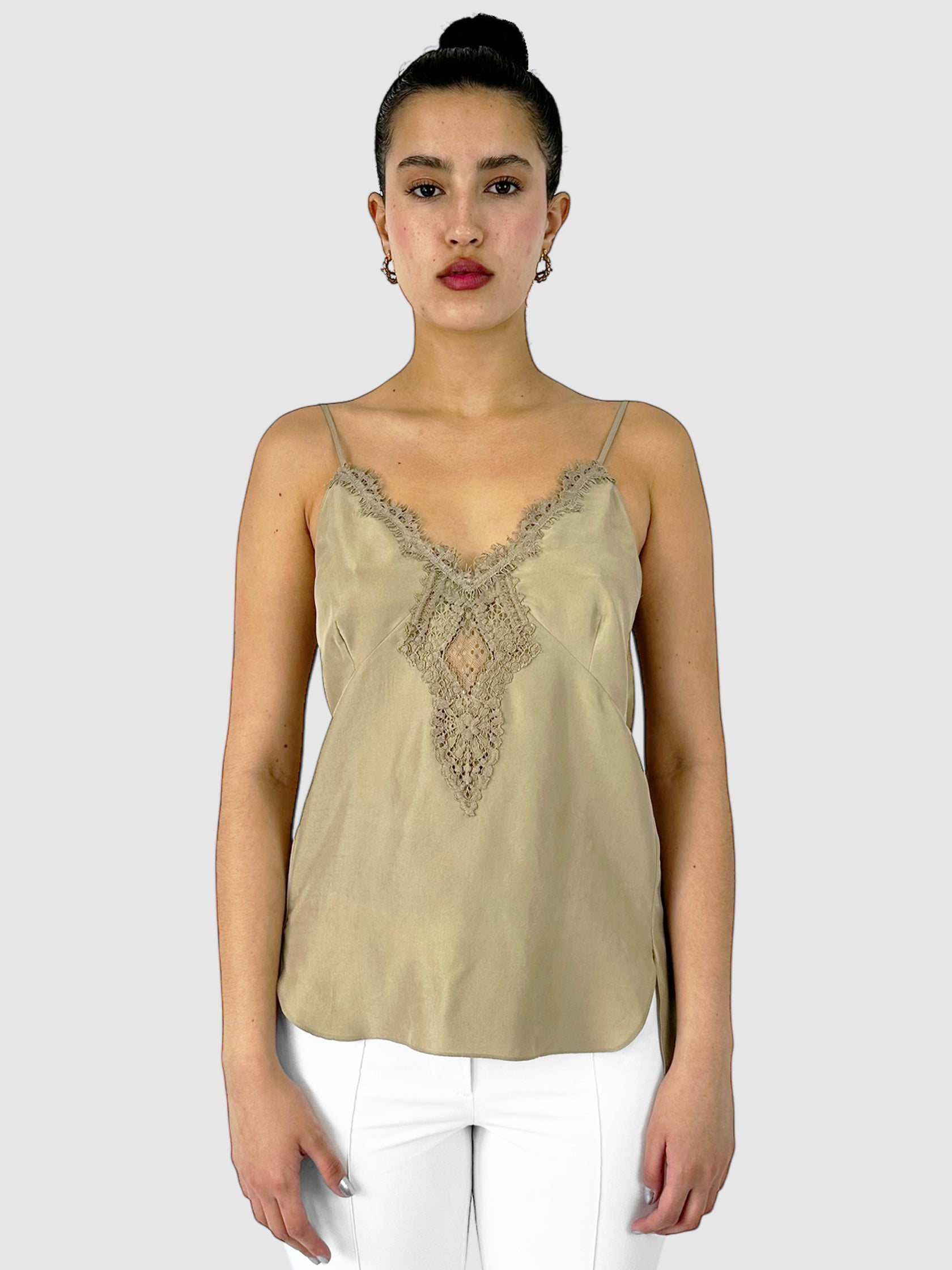 Silk Lace-Trim Camisole