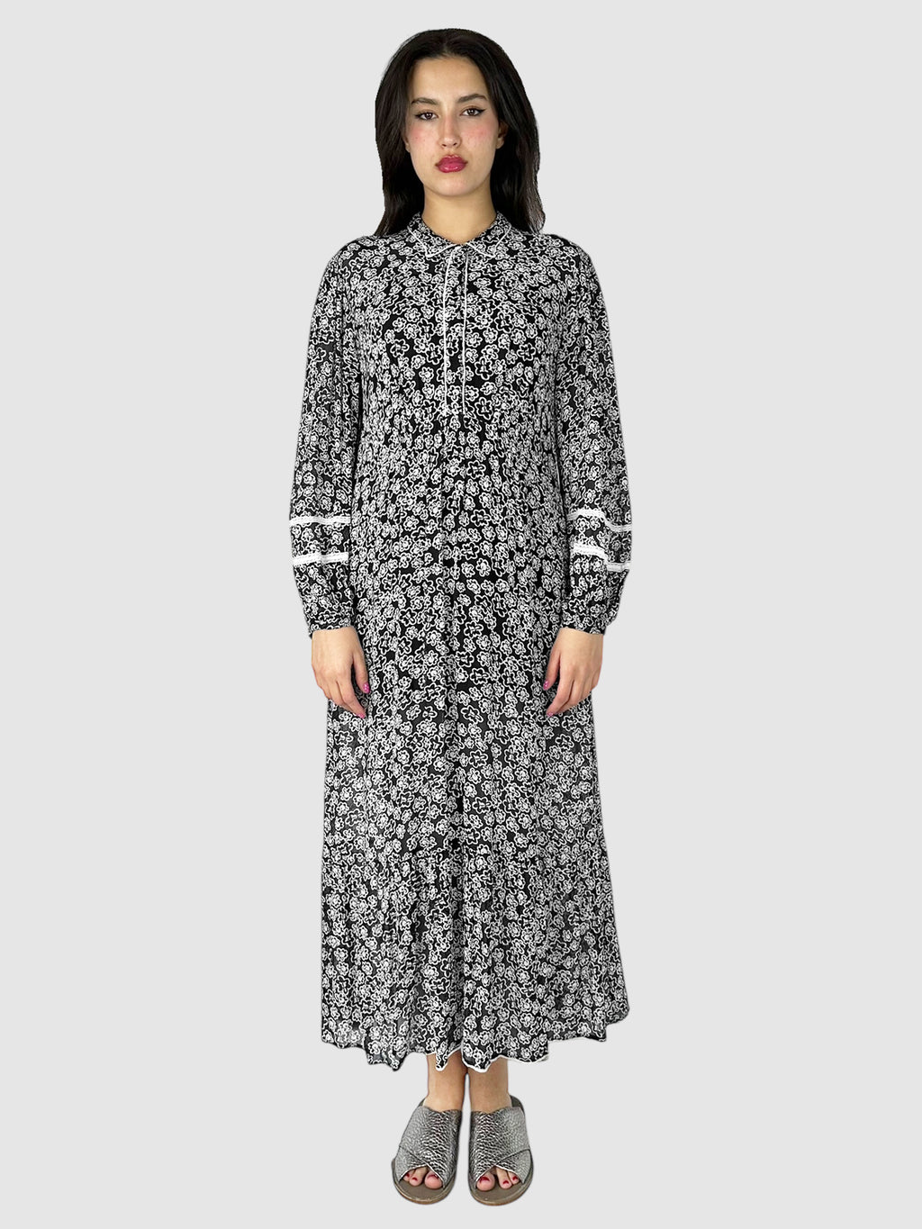 Floral Long Sleeve Maxi Dress - Size M/L