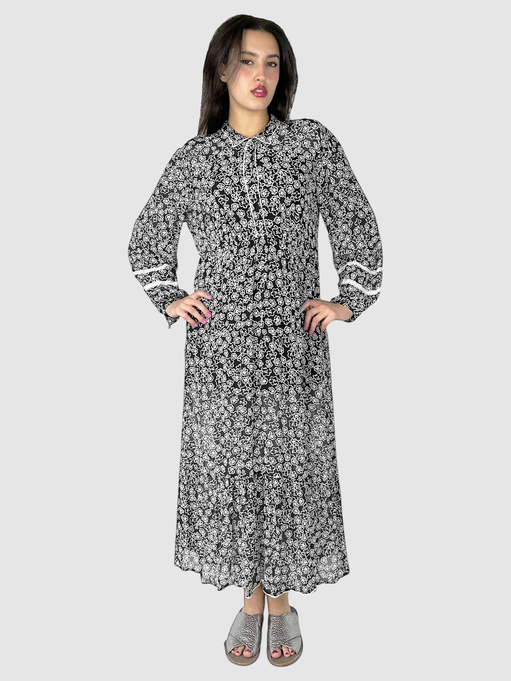 Floral Long Sleeve Maxi Dress - Size M/L