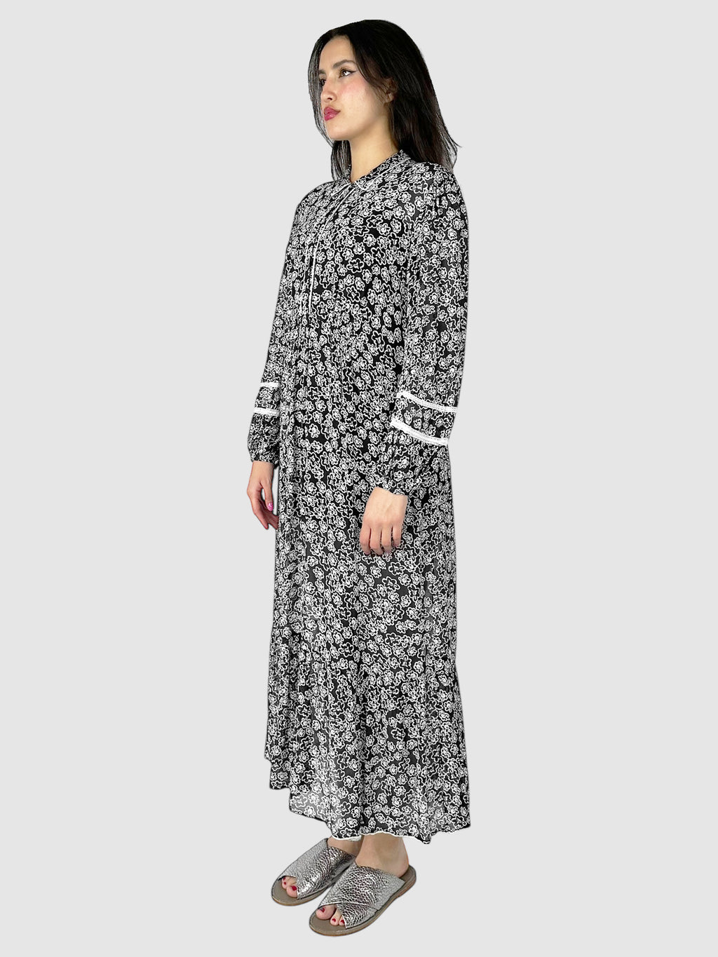 Floral Long Sleeve Maxi Dress - Size M/L