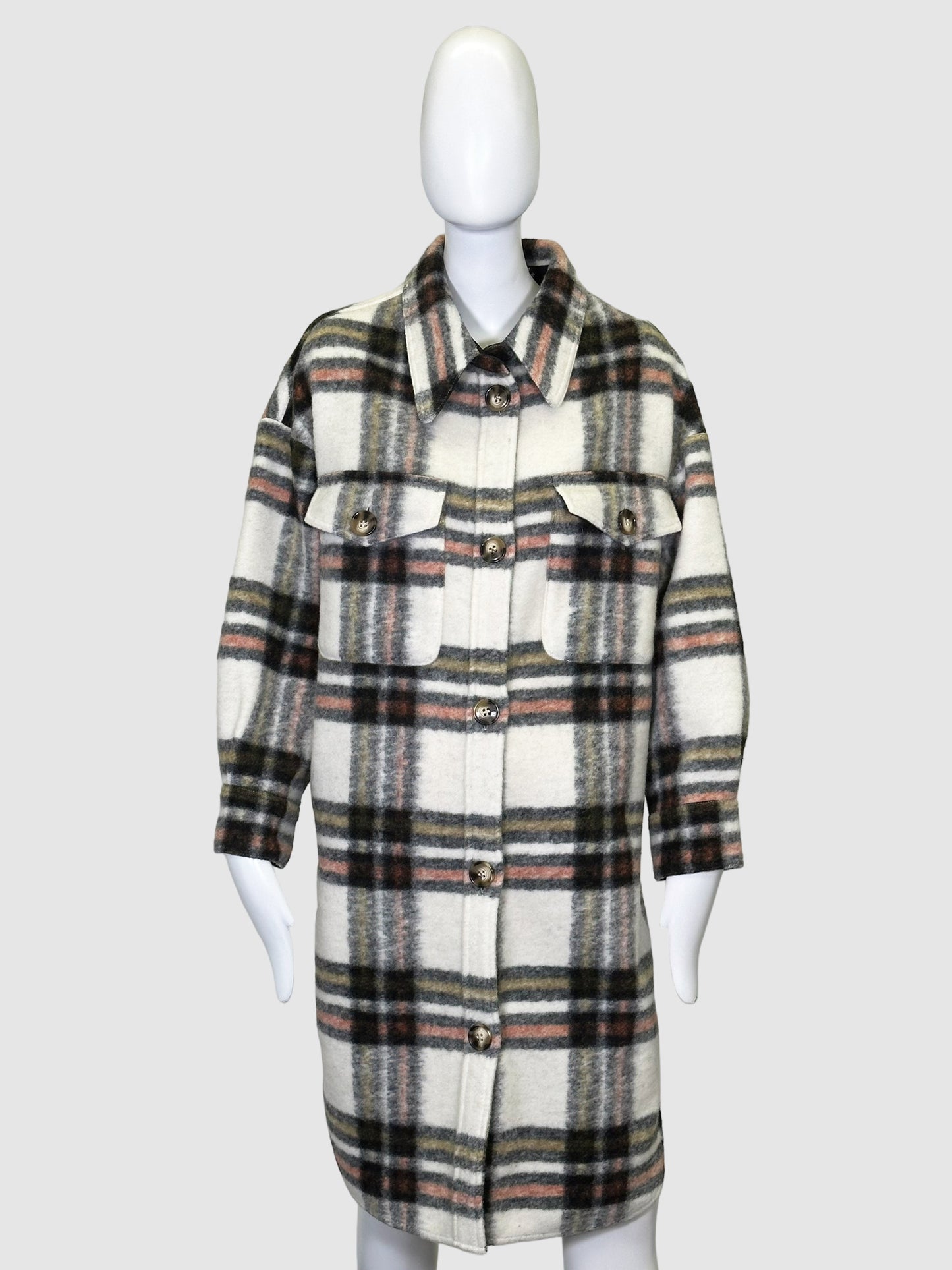 Plaid Shirt Jacket - One Size