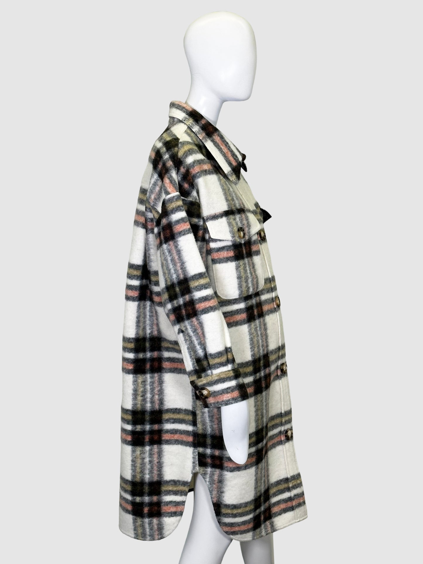 Plaid Shirt Jacket - One Size