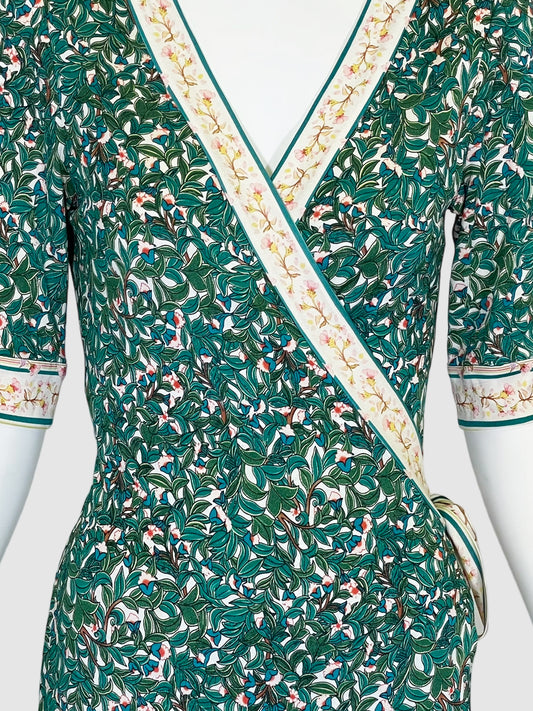 Diane Von Furstenberg Floral Print Wrap Dress - Size 10