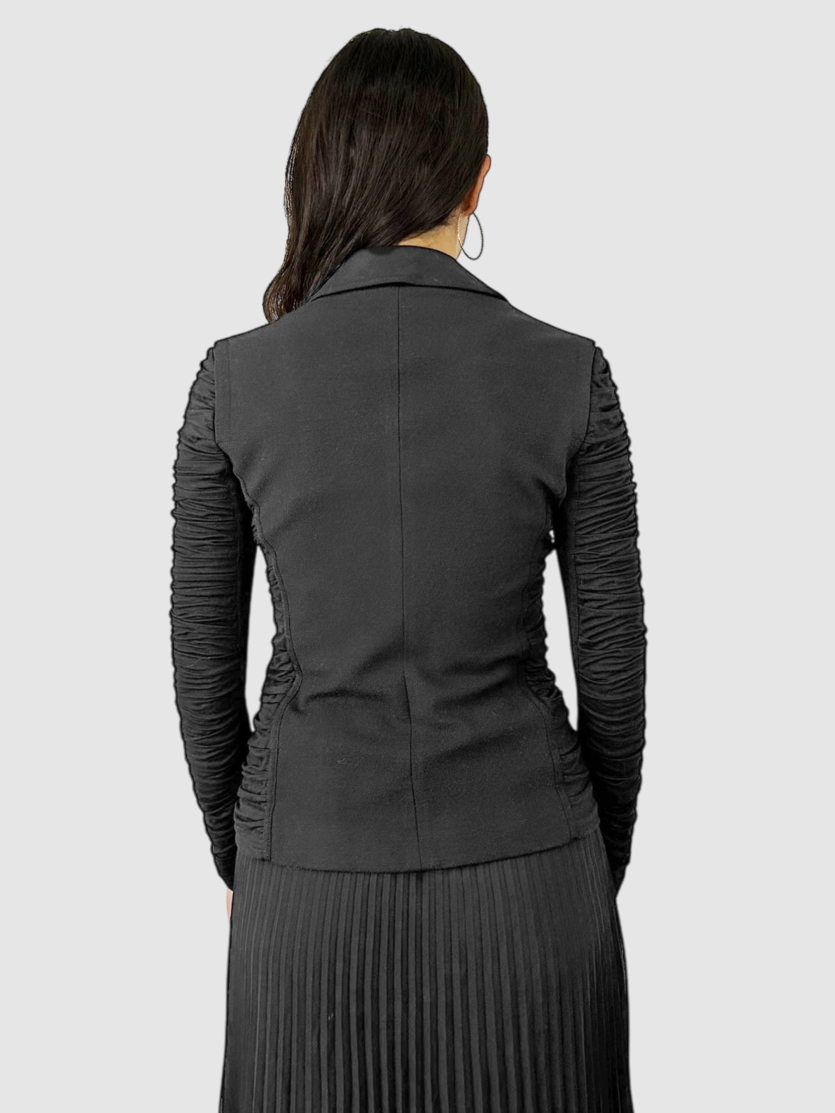 Ruched Detailing Single-Breasted Blazer - Size 2