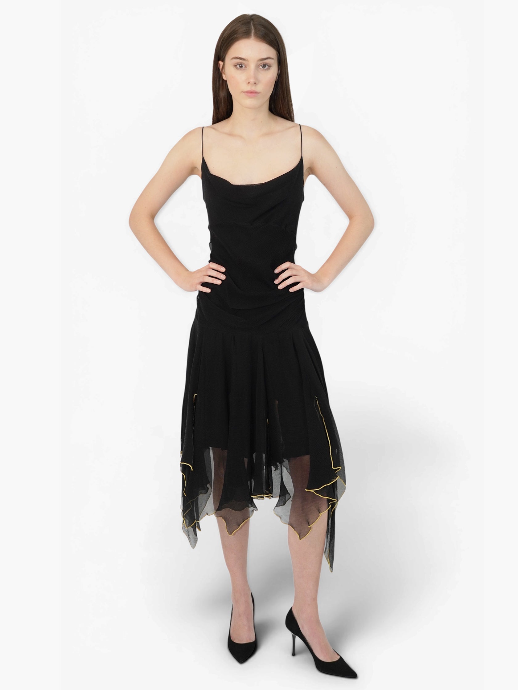 Draped Silk Dress