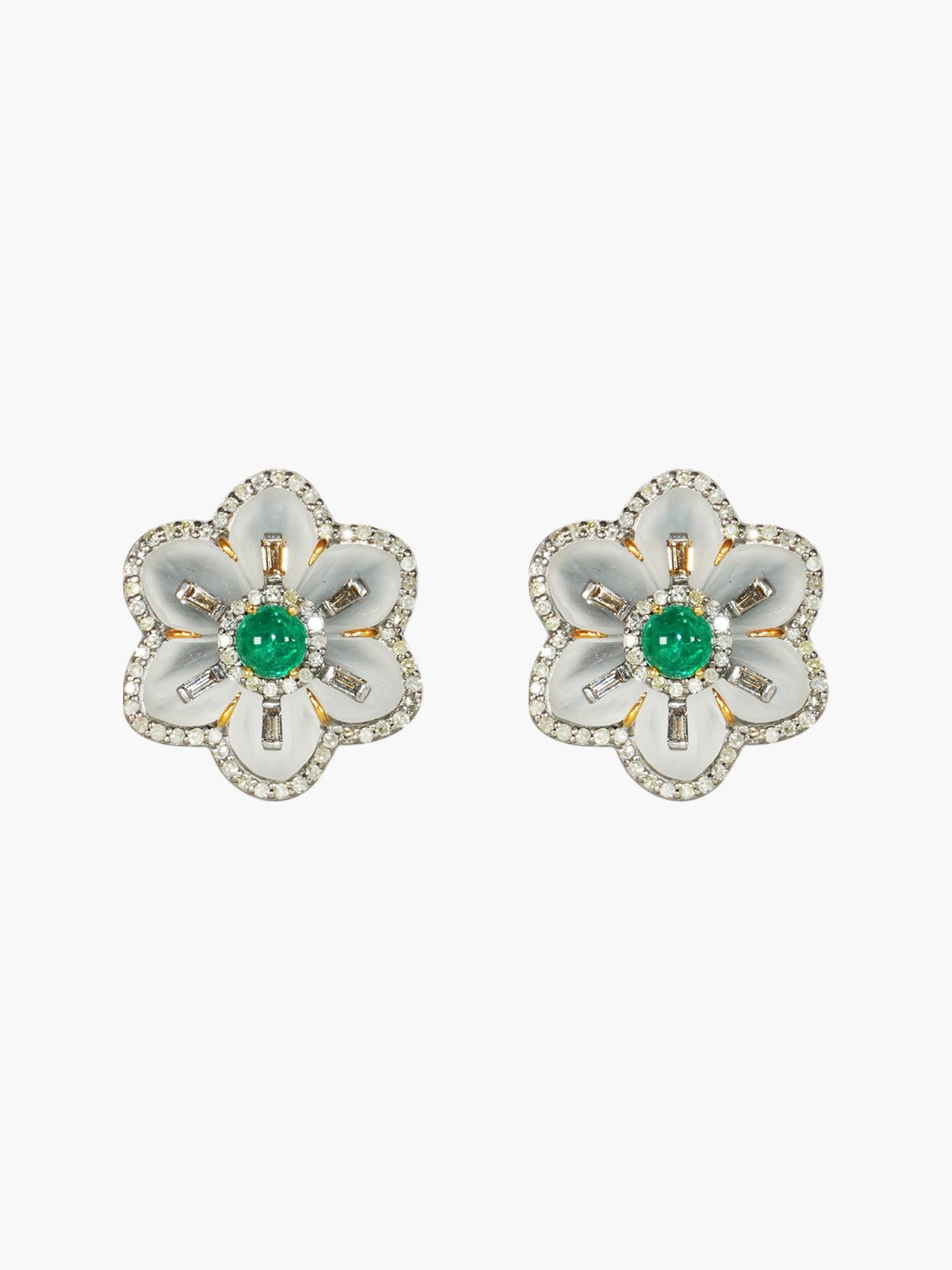 Emerald Flower Earrings