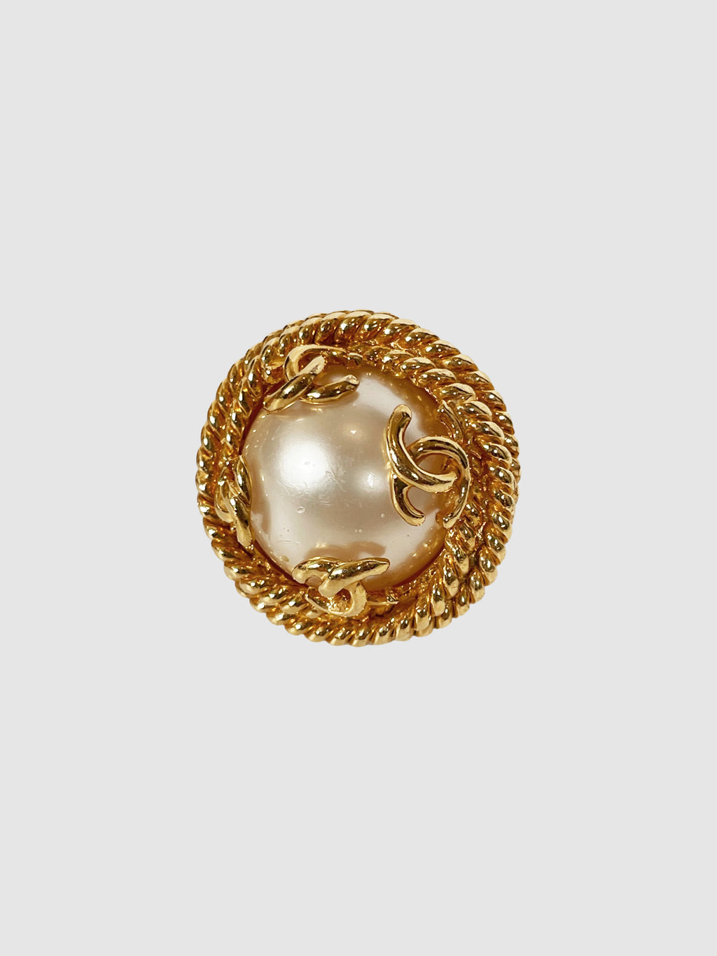 Chain on Faux Pearl Clip-On Earrings