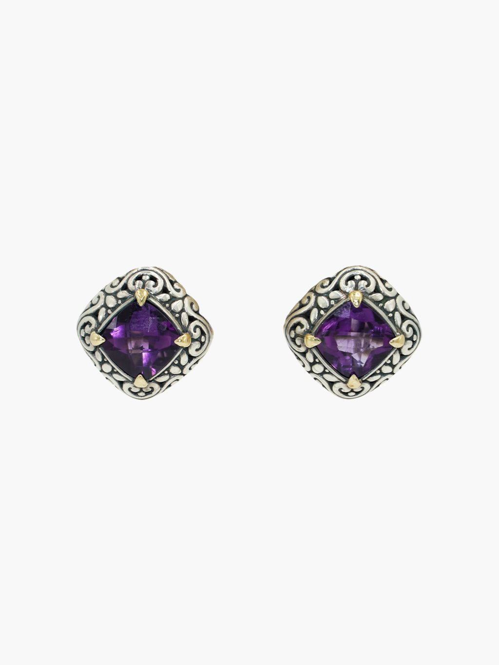Amethyst Square Earrings