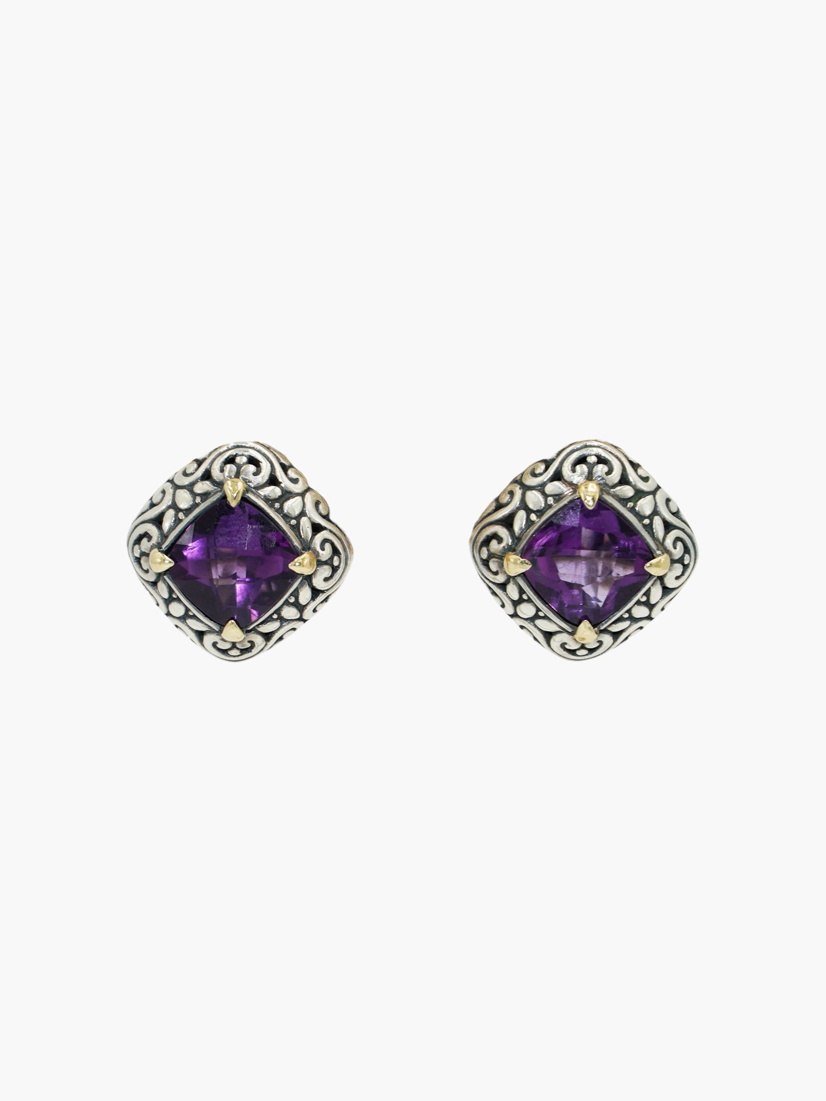 Amethyst Square Earrings