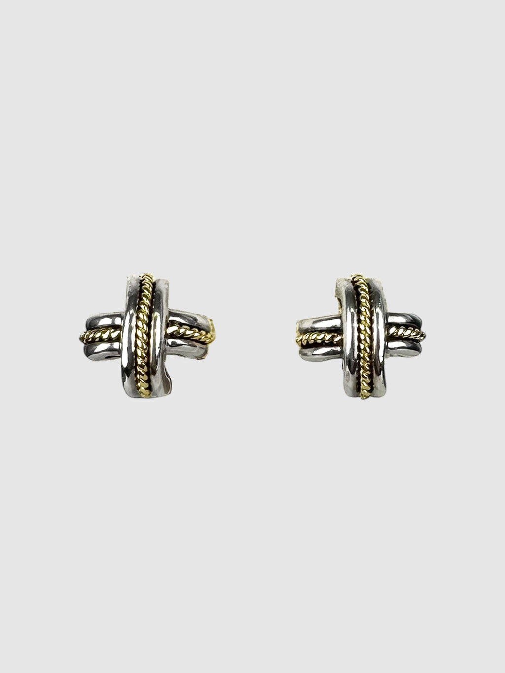 Two-Tone Signature X Cross Earrings