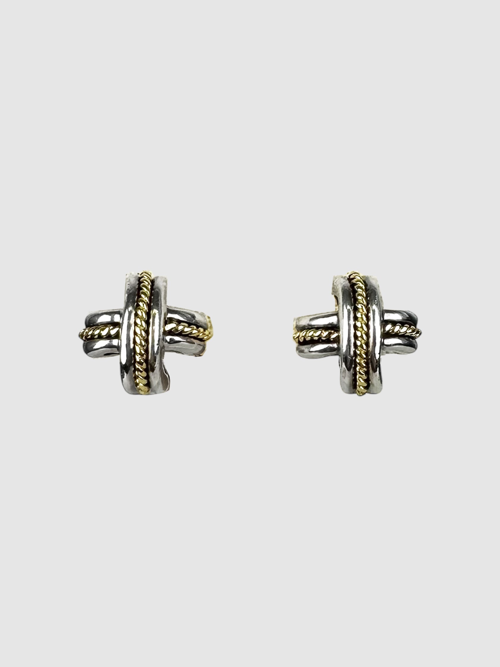 Two-Tone Signature X Cross Earrings