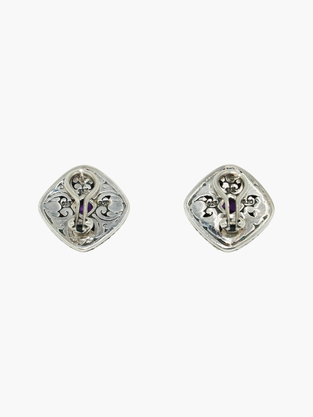 Amethyst Square Earrings