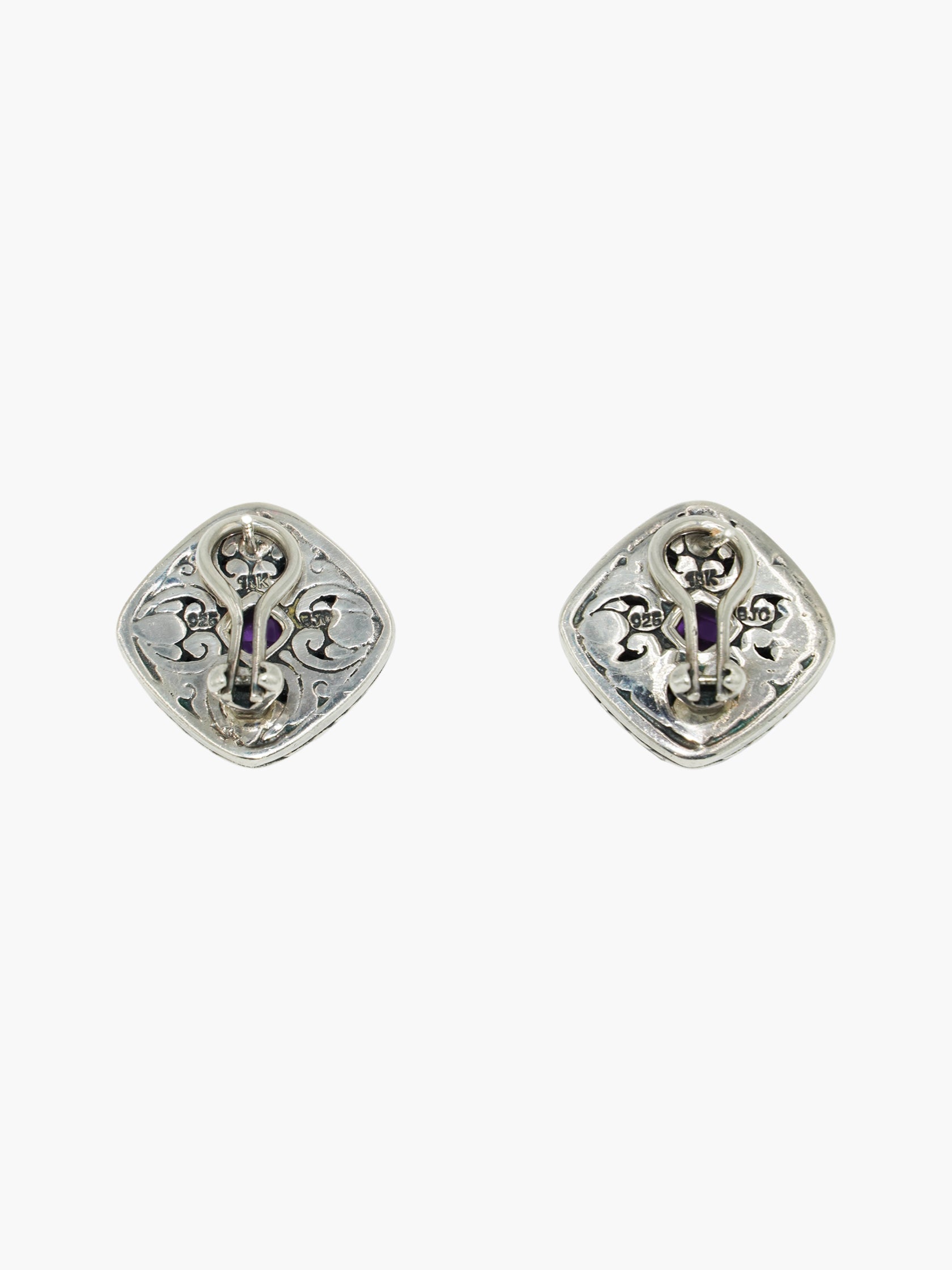 Amethyst Square Earrings
