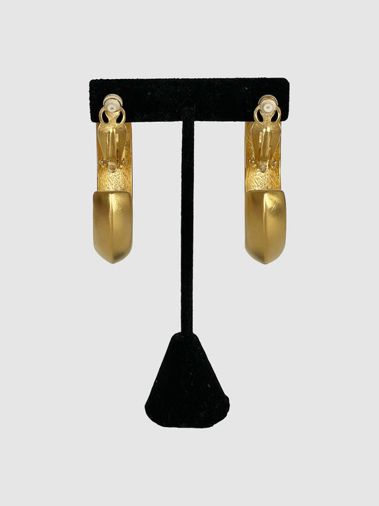 Givenchy Chunky Golden Hoop Clip-On Earrings