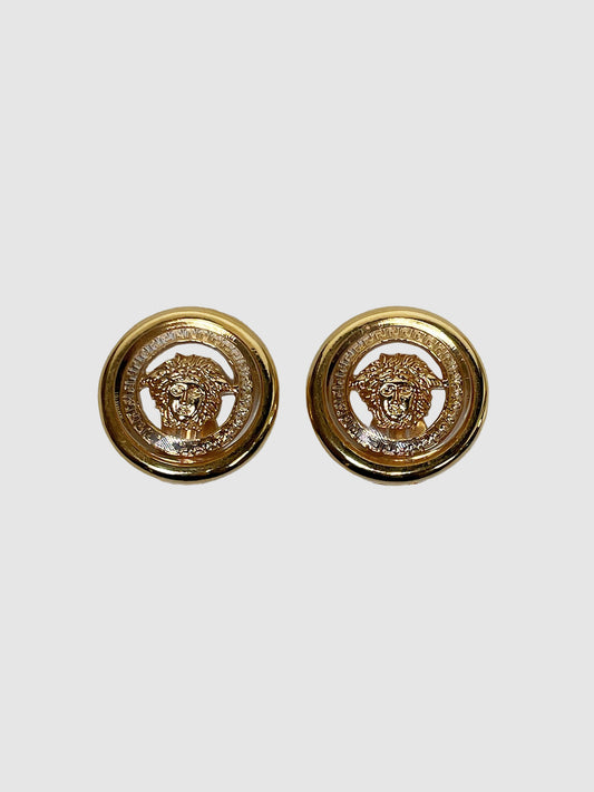 Medusa Circle Clip-On Earrings