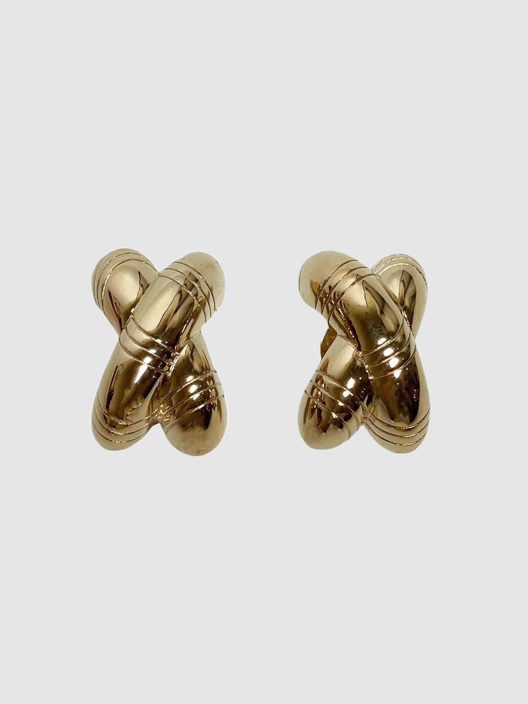 Crossover Chunky Clip-On Earrings