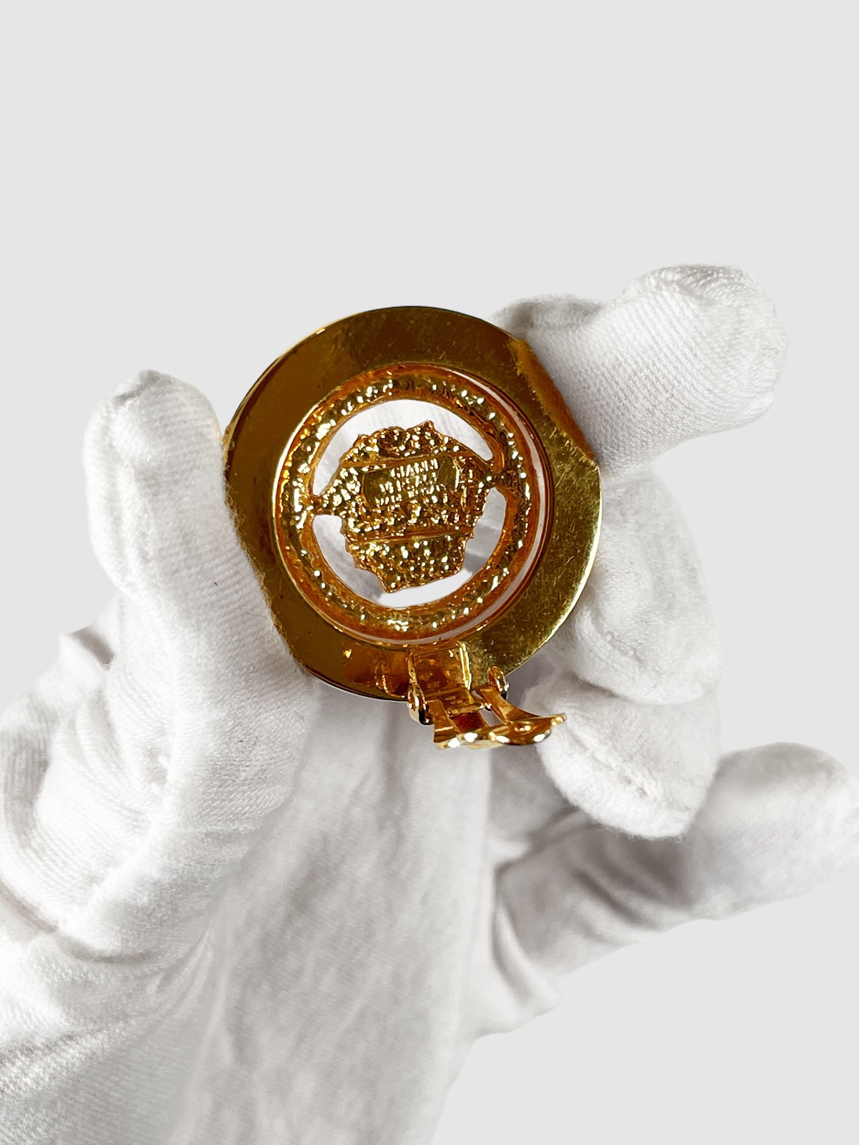 Medusa Circle Clip-On Earrings