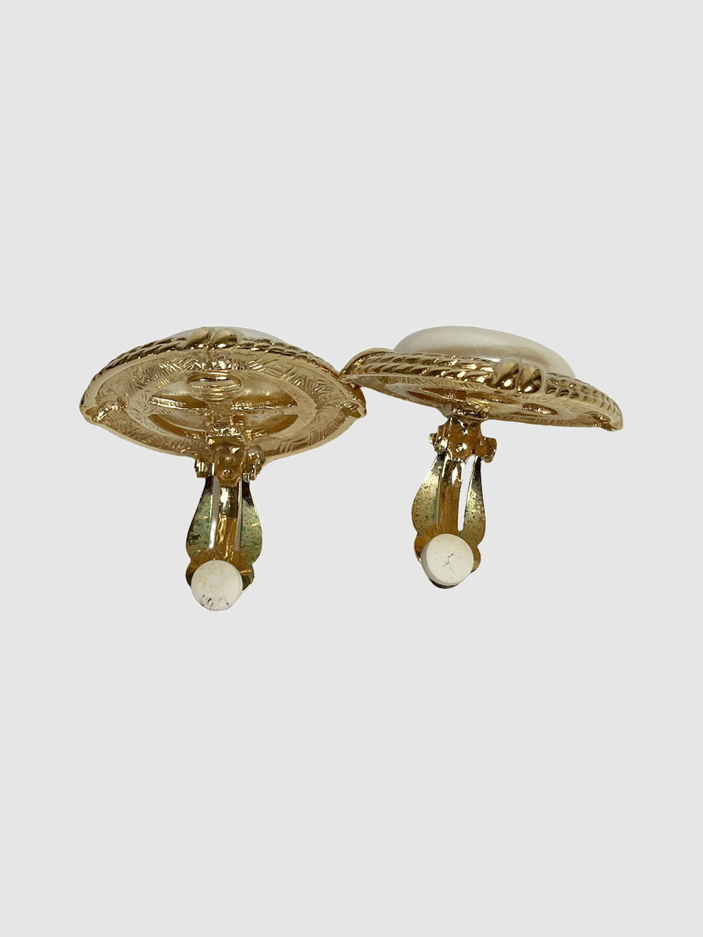 Round Faux Pearl Clip-On Earrings