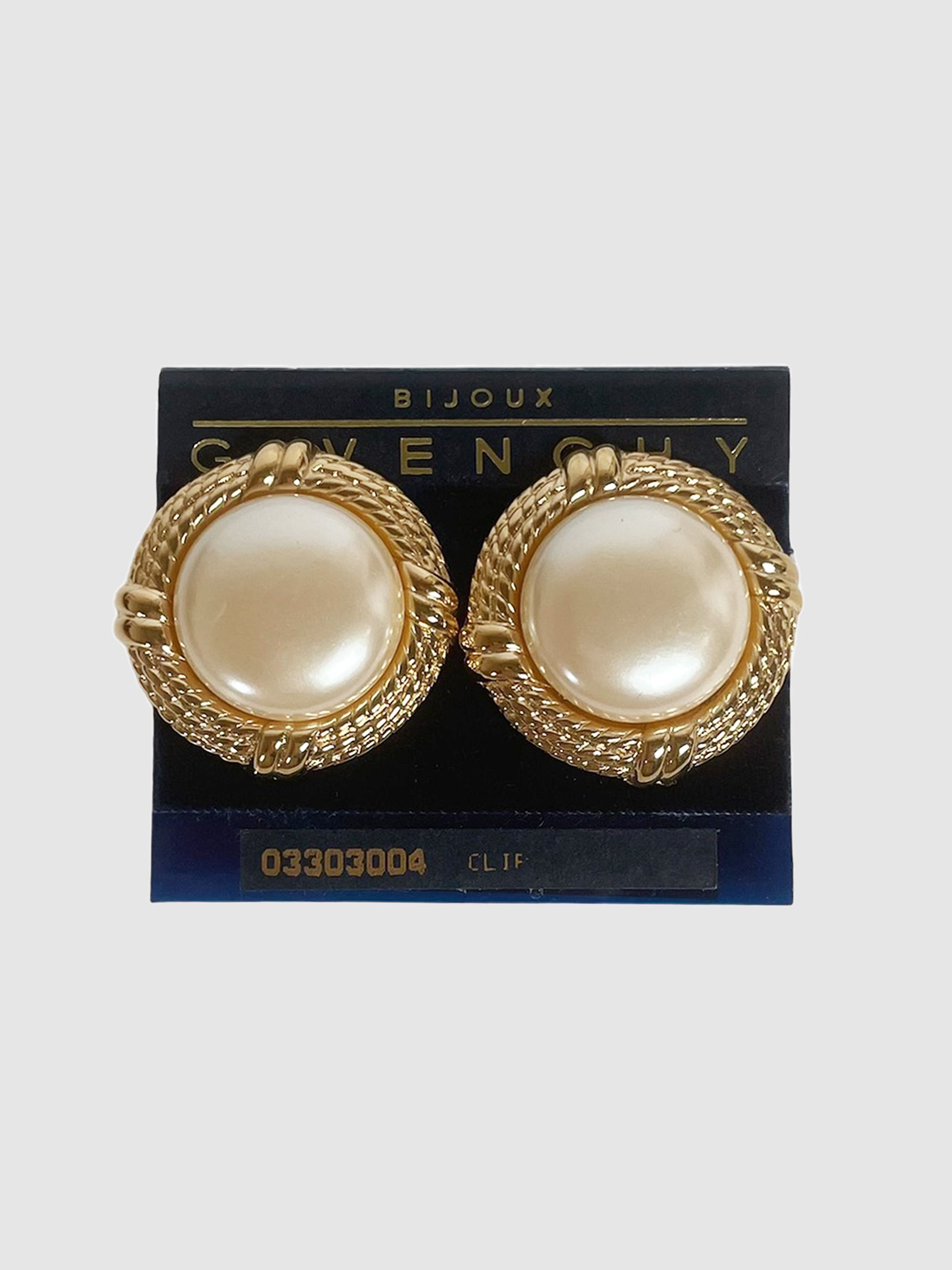 Round Faux Pearl Clip-On Earrings