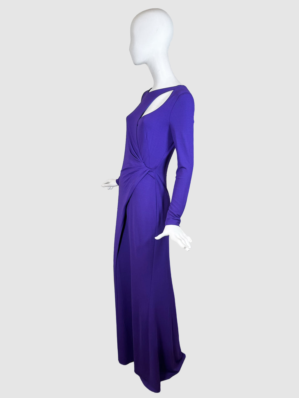 Ruched Maxi Dress with Cutout - Size 36