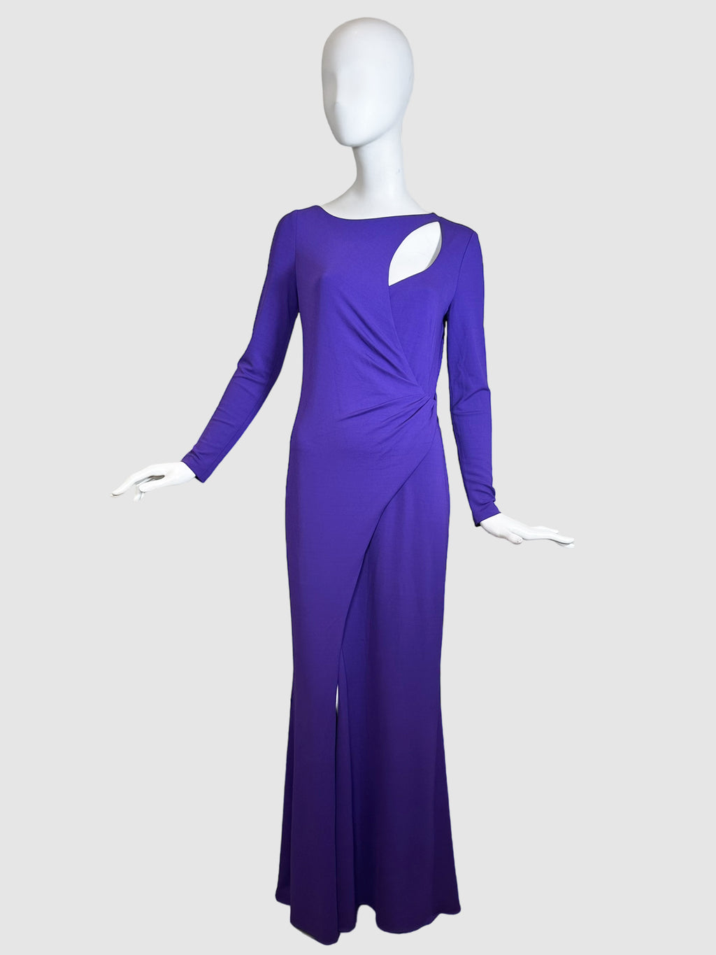 Ruched Maxi Dress with Cutout - Size 36