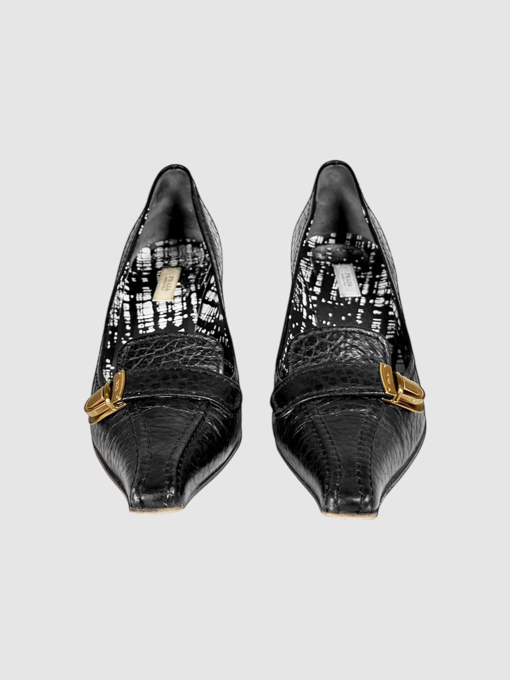 Buckled Leather Pumps