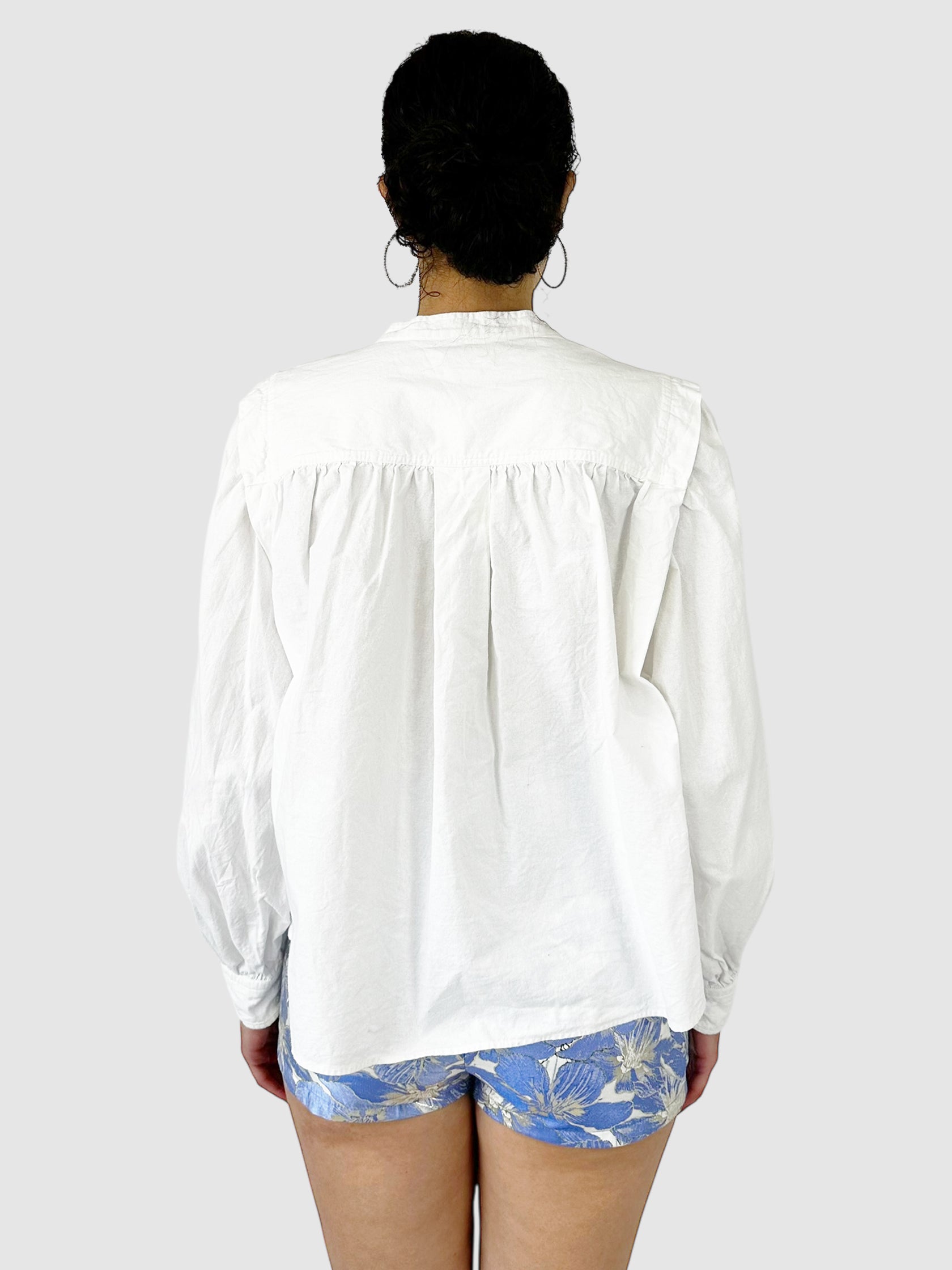 Okina Pleated Long Sleeve Top - Size 44