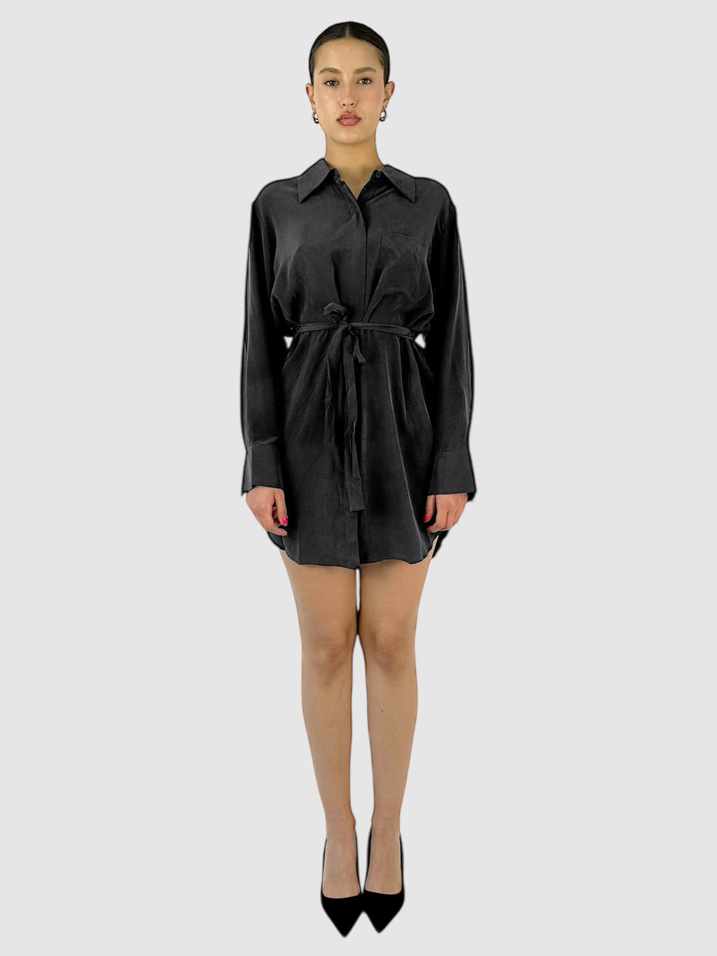 Silk Tie-Waist Dress