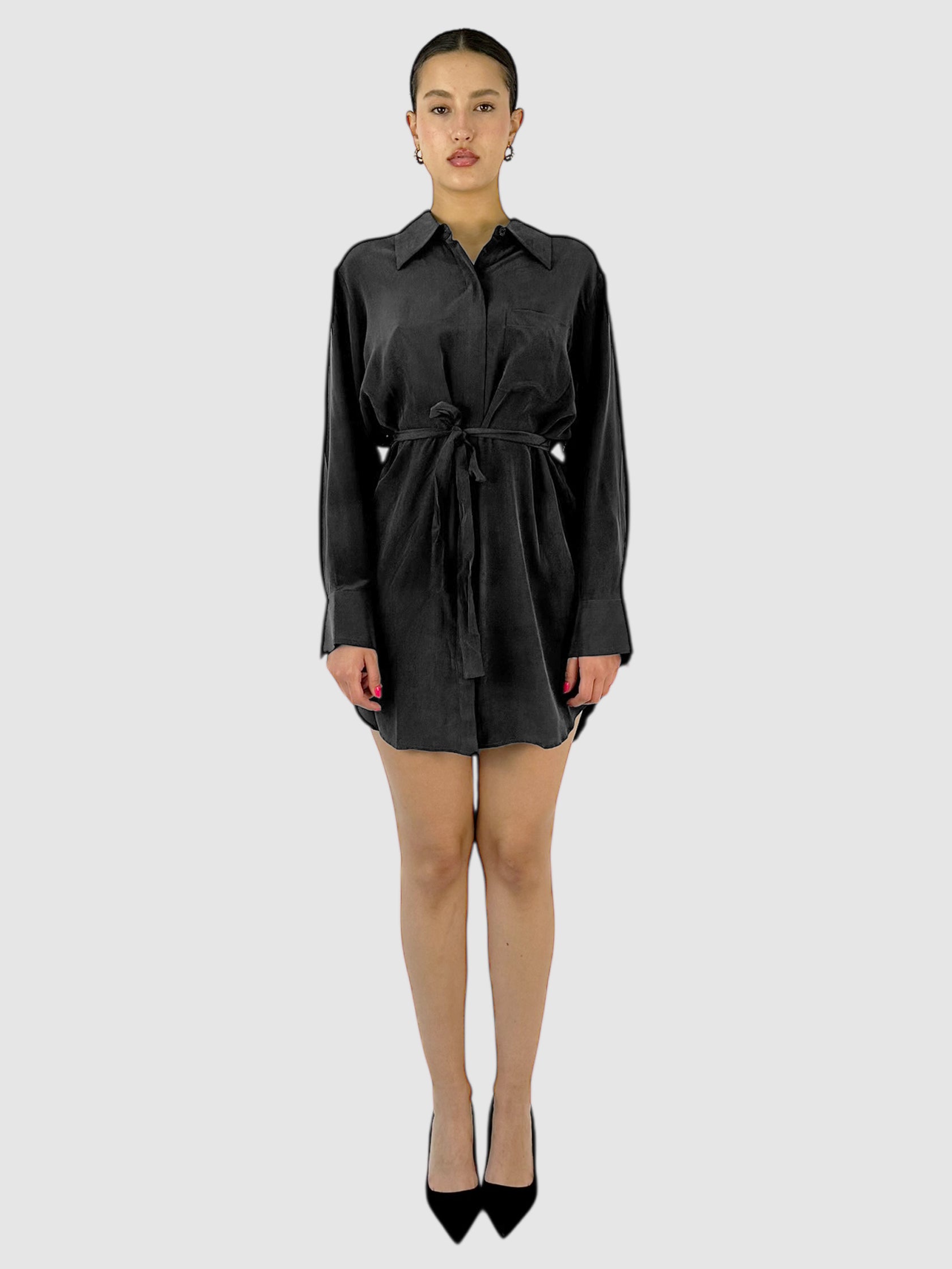 Silk Tie-Waist Dress