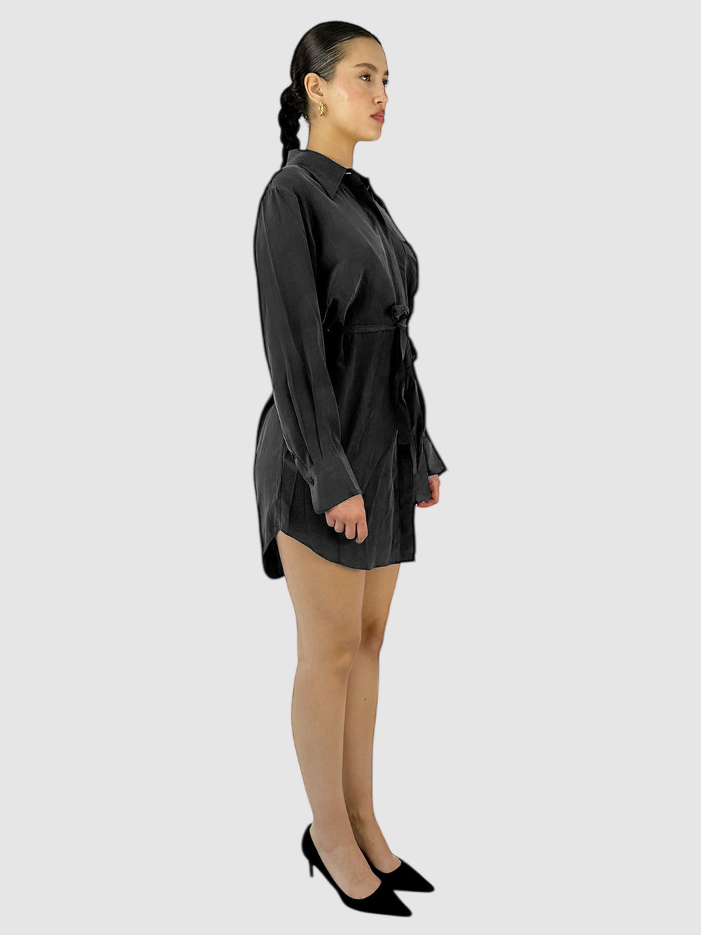 Silk Tie-Waist Dress